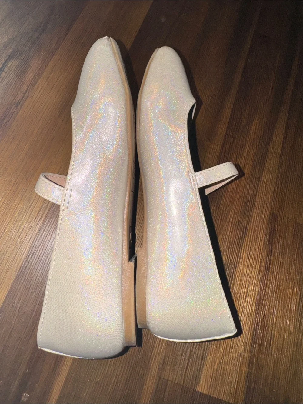 Sugar Girls Size 1 Iridescent Shimmer Mary Jane Dress Shoes Rhinestone